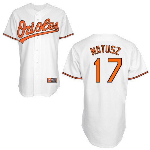 Brian Matusz #17 MLB Jersey-Baltimore Orioles Men's Authentic Home White Cool Base Baseball Jersey